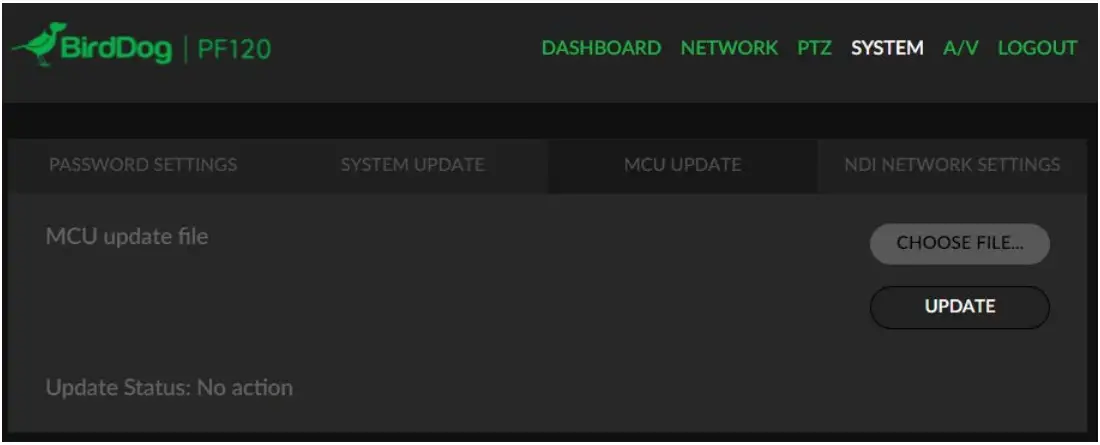 BirdDog PF120 Full NDI Box Camera - FIRMWARE UPDATE