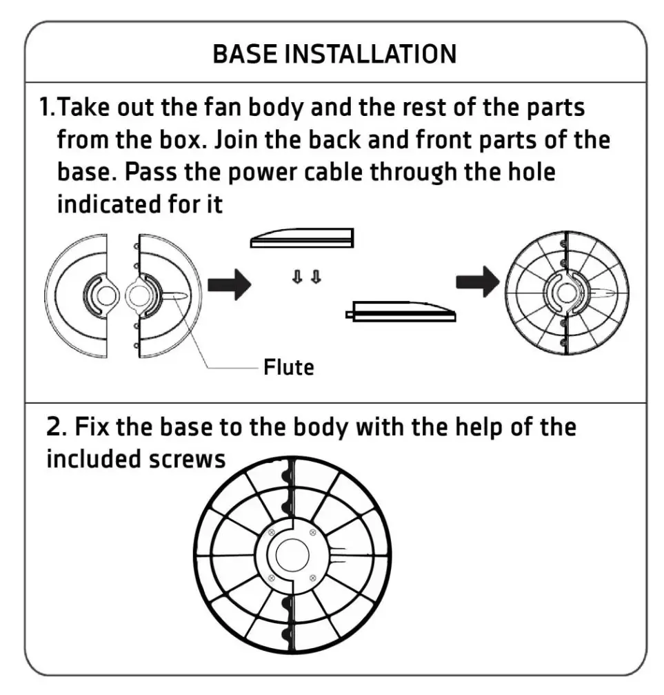Orbegozo TW 0730 Tower Fan - INSTALLATION INSTRUCTION