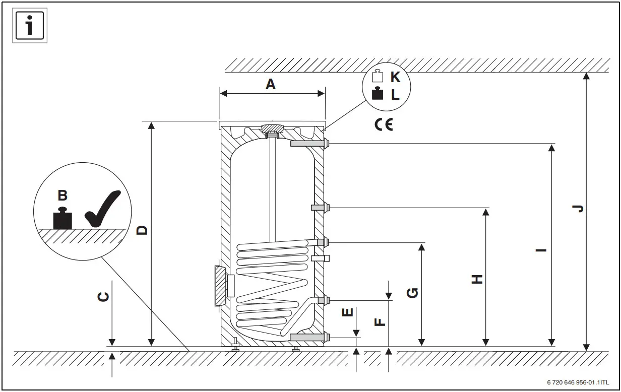 BOSCH W 300-5 P Hot Water Tank - Figure 1