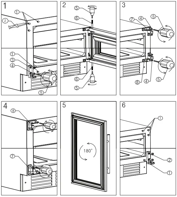 AURORA DA-CN-0353 Dry Aging Cabinet - REVERSING OF THE DOOR