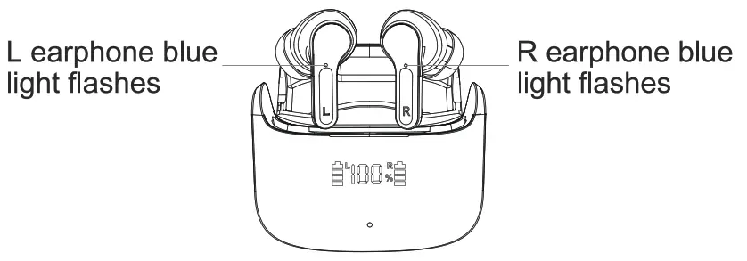 Ordtop B0C4KWGDZ7 I13 True Wireless Stereo Earphones - power on