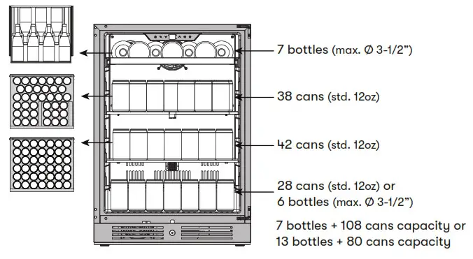 ZEPHYR logoZEPHYR PRB24C01CG Presrv Single Zone Beverage Cooler - Internal Storage