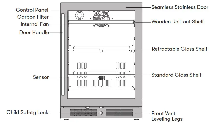 ZEPHYR logoZEPHYR PRB24C01CG Presrv Single Zone Beverage Cooler - fig