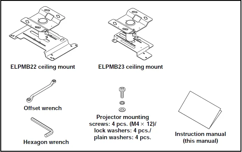 Epson-ELPMB23-Projector-Mount-Fig-1
