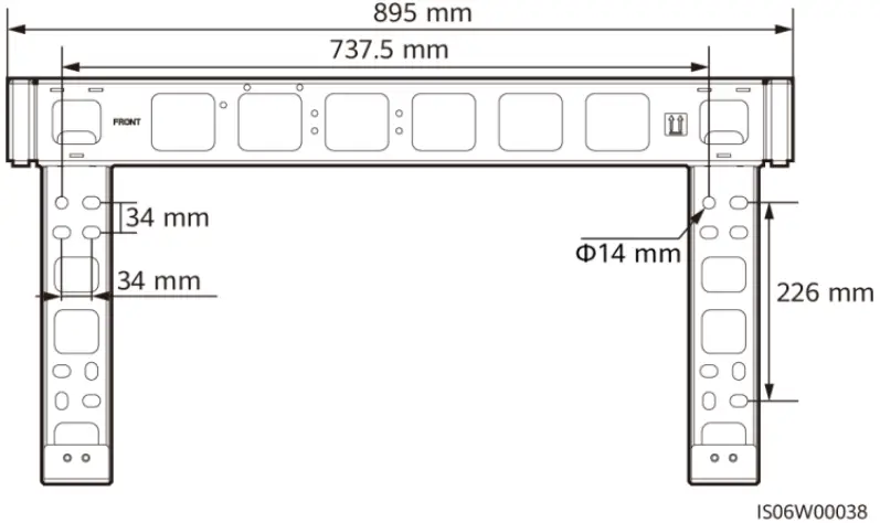 HUAWEI SUN2000 3 Phase Solar Inverter - Bracket Dimensions