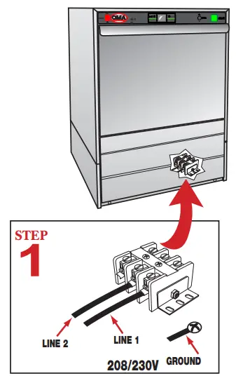 CMA DISHMACHINES H-1X High Temp Rack Undercounter Glass Washer -