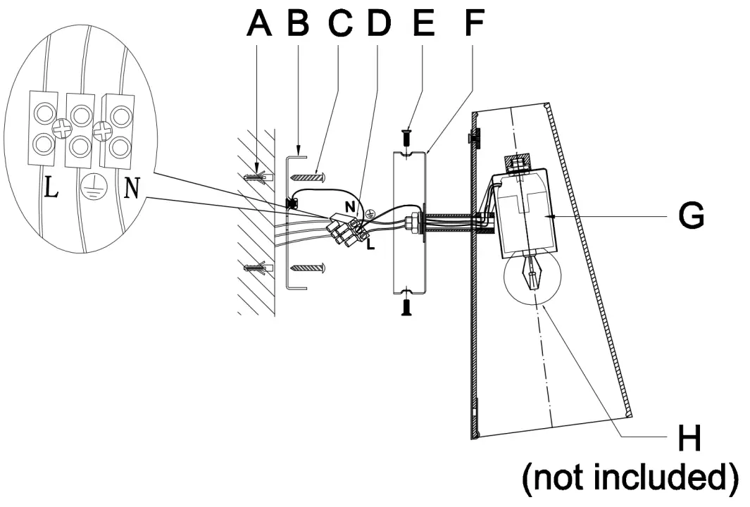 Lucci 309155 Athena 1 Light Ceramic Wall Bracket