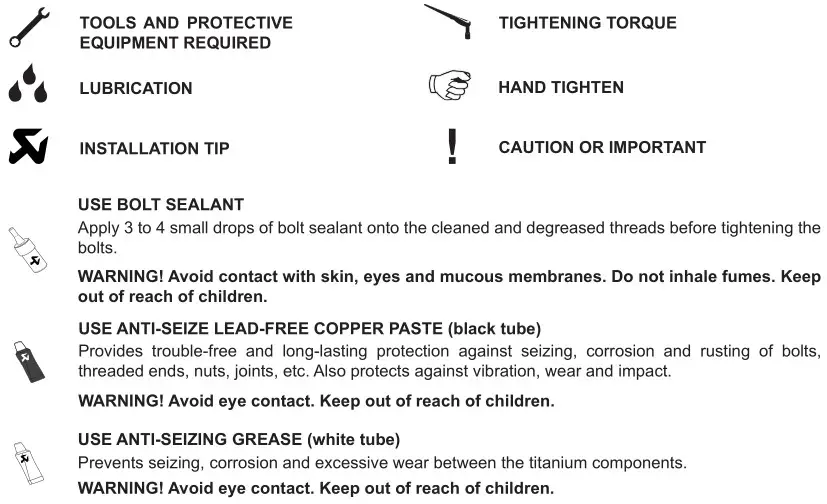 AKRAPOVIC 509007 Triumph Tiger 1200 Slip-On - SYMBOLS