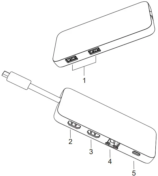 Selore S Global SEPU0101 USB C Docking Station Dual Monitor - Structure Diagram
