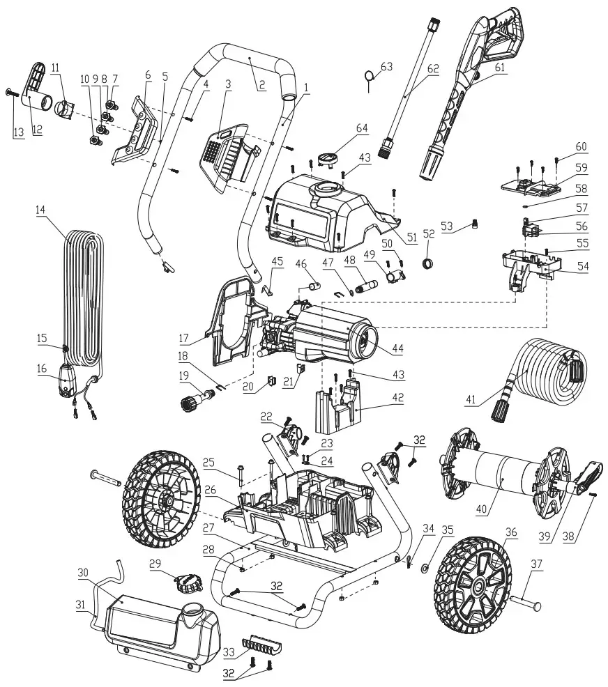 Bauer 56877 Electric Pressure Washer with Hose Reel - fig 11