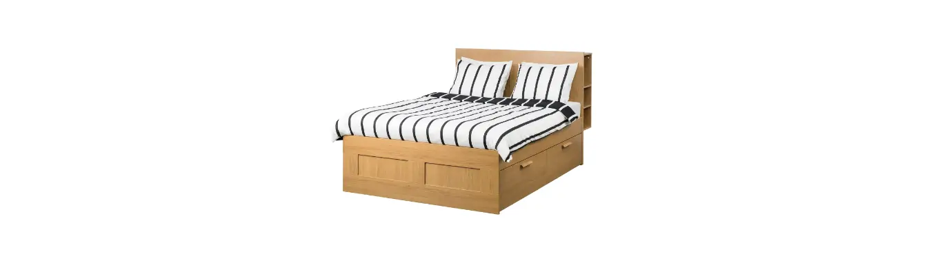 Ikea Brimnes Bed Frame Storage Headboard
