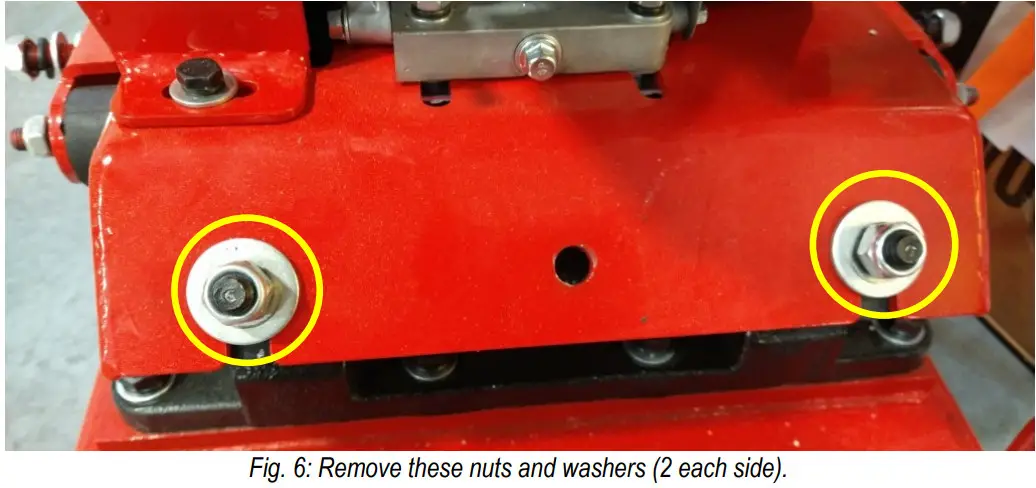 WEN 56035 Plate Compactor - nuts and washers