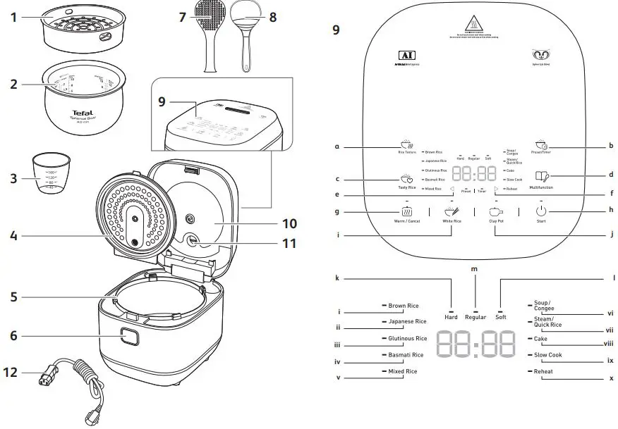 Tefal Delirice Plus Spherical Pot Rice Cooker-FIG1