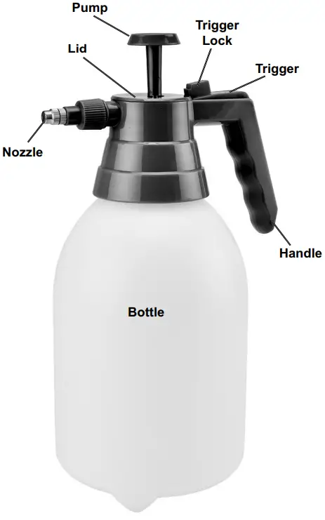 HARBOR FREIGHT 56167 0.5 Gallon Multi Purpose Sprayer - Controls