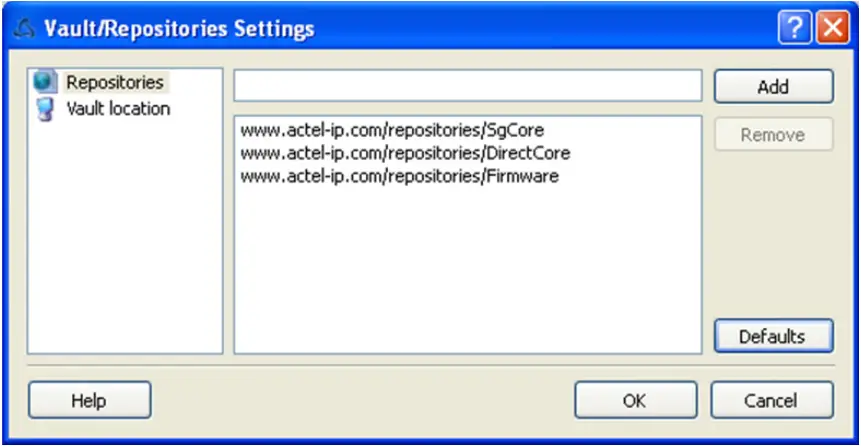 Actel SmartDesign MSS Configurator - Dialog Box
