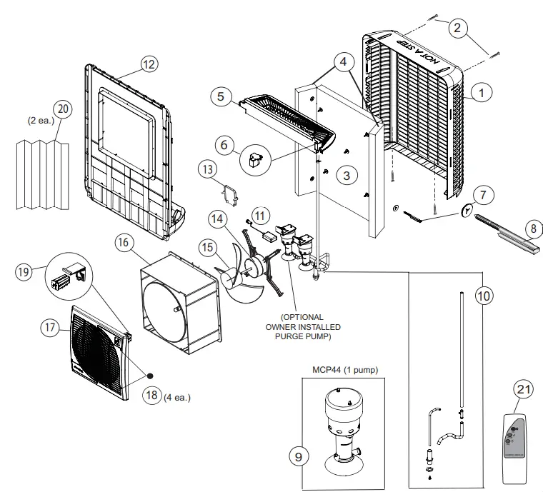 Cooler Diagram And Parts List