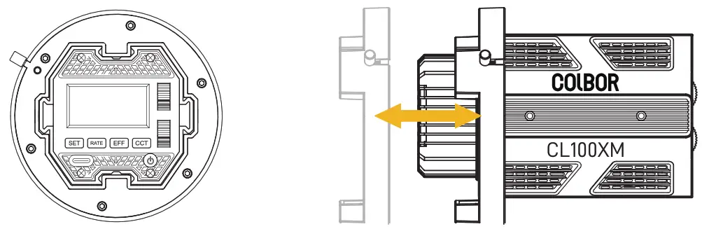 COLBOR CL100XM Daylight LED Video Monolight - Adapter Ring