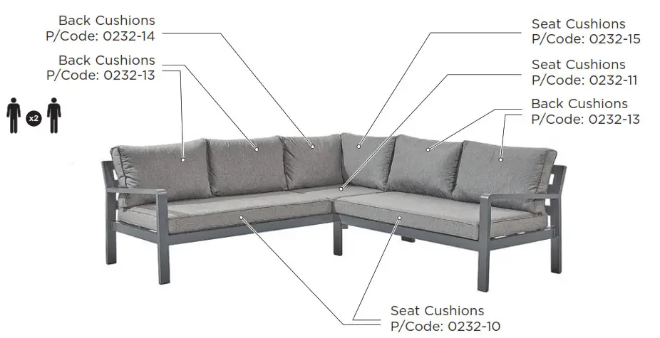 Stone garden lifestyle 699-0836S Garden Furniture - Corner Sofa