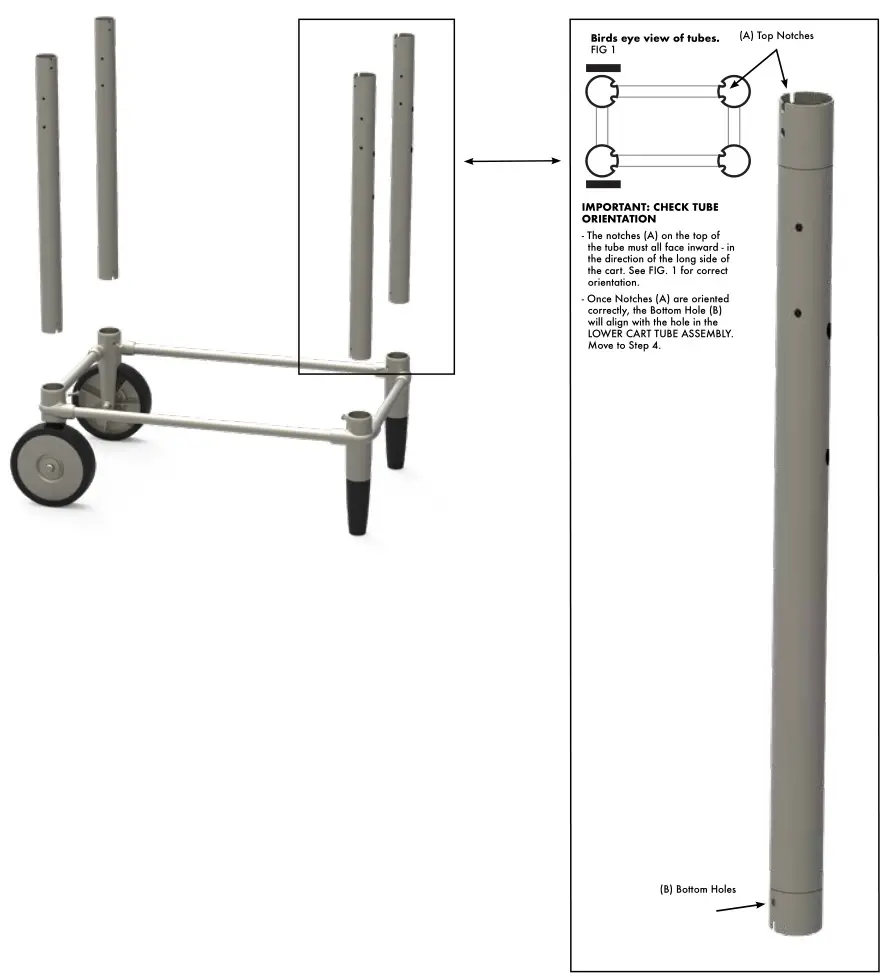PK300AF Aaron Franklin Portable Charcoal Grill - ASSEMBLE CART STEP 3