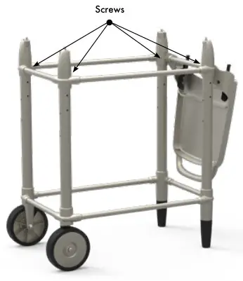 PK300AF Aaron Franklin Portable Charcoal Grill - ASSEMBLE CART STEP 6