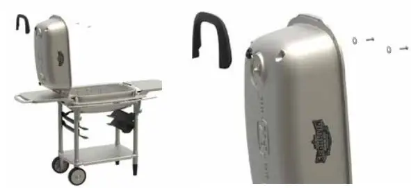 PK300AF Aaron Franklin Portable Charcoal Grill - ASSEMBLE UPPER CAPSULE STEP 2