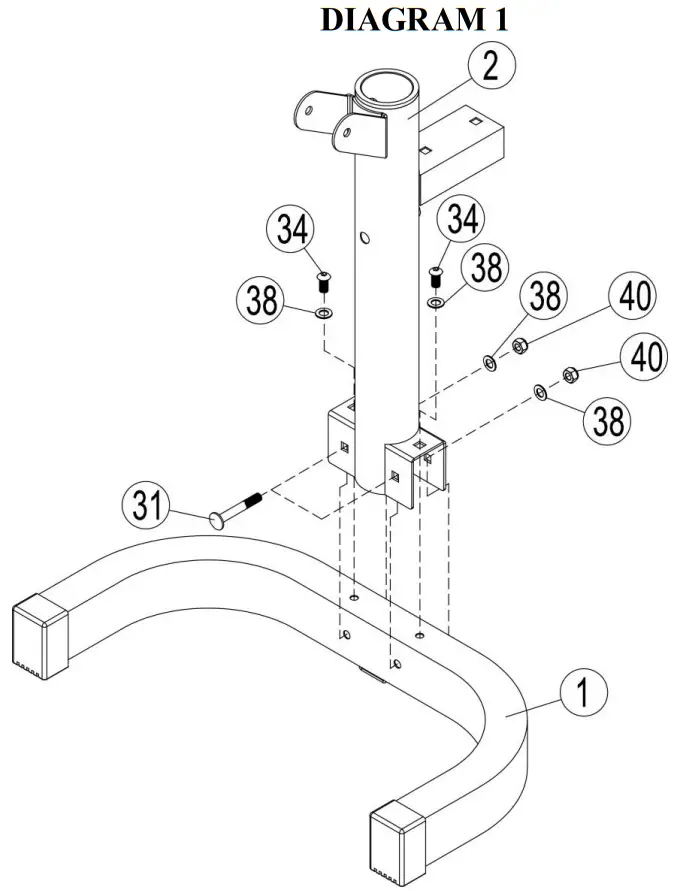 Taloon com GM-280 Pull Runner Exercise Bench - DIAGRAM 1
