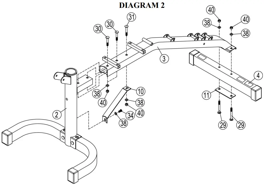 Taloon com GM-280 Pull Runner Exercise Bench - DIAGRAM 2