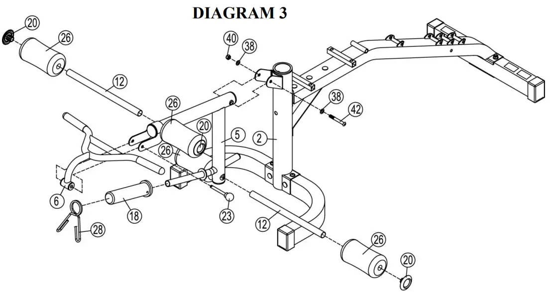 Taloon com GM-280 Pull Runner Exercise Bench - DIAGRAM 3