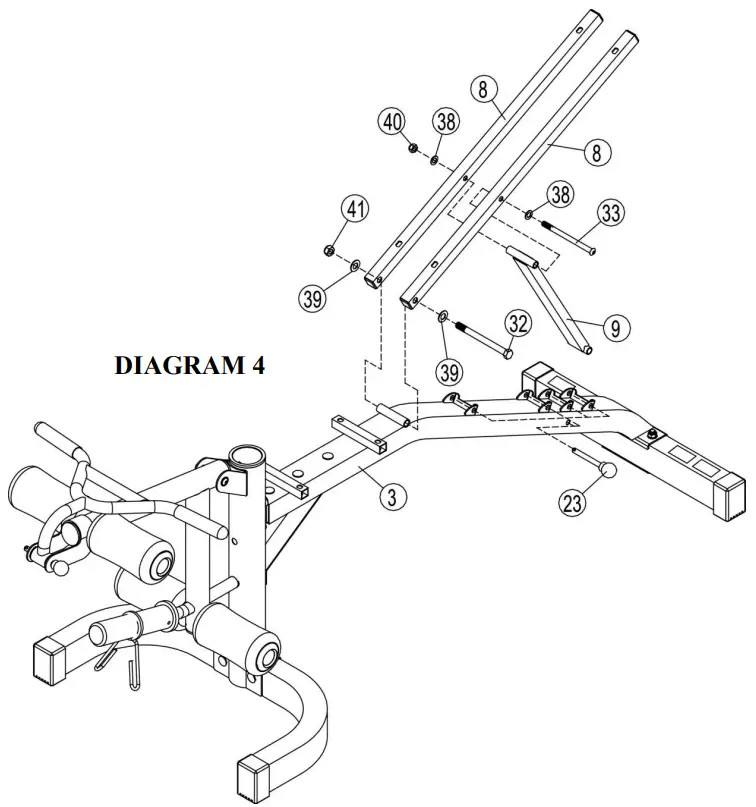 Taloon com GM-280 Pull Runner Exercise Bench - DIAGRAM 4