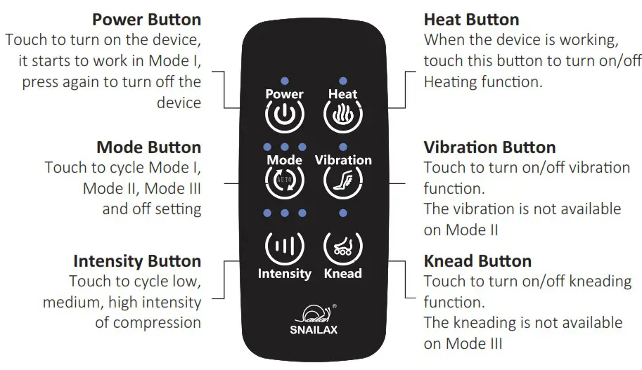 SNAILAX SL-5K15 Foot And Calf Massager - Power Bu�on
