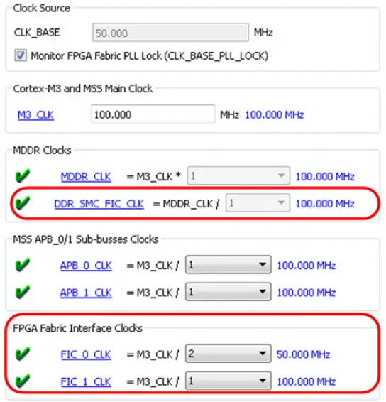 Microsemi SmartFusion2 MSS Creating a Design - Clock Configuration