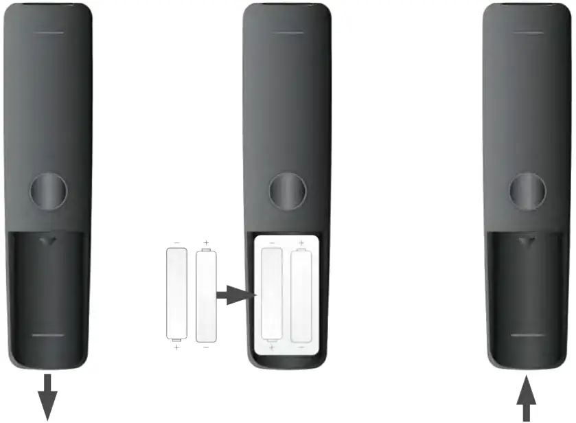 amino RC2424602 01 Universal Remote Control - INSERTING BATTERIES