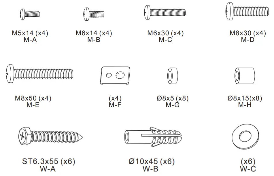 FONESTAR MOV-443L Full Motion Tv Wall Mount - ACCESSORIES INCLUDED 1