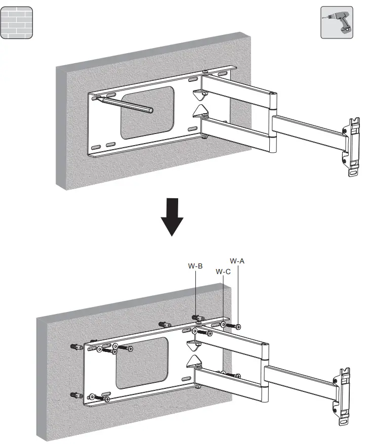 FONESTAR MOV-443L Full Motion Tv Wall Mount - ACCESSORIES INCLUDED 3