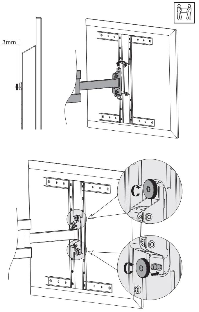 FONESTAR MOV-443L Full Motion Tv Wall Mount - ACCESSORIES INCLUDED 6