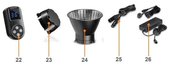 walimex pro NIOVA 120 Plus Series LED Compact Bi Color 120W - Accessories