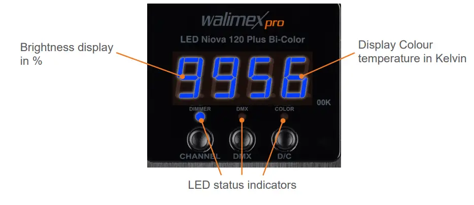 walimex pro NIOVA 120 Plus Series LED Compact Bi Color 120W - Operating and handling
