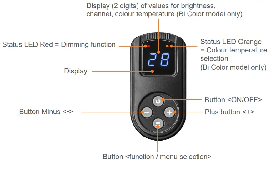walimex pro NIOVA 120 Plus Series LED Compact Bi Color 120W - Status Display Niova