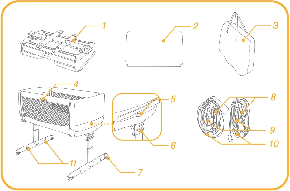 joie Roomie Go Bedside Crib Clay - fig