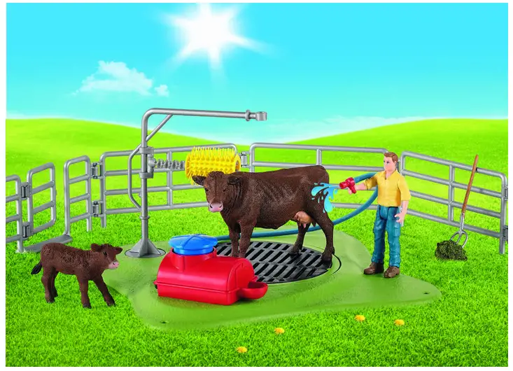 Schleich 42529 Farm World Happy Cow Wash