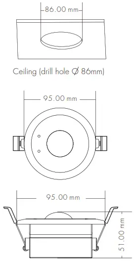 SuperLightingLED EH-R Ceiling Mounted PIR Sensor Dimmer and Switch - Diogram
