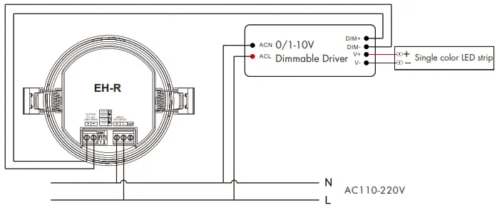 SuperLightingLED EH-R Ceiling Mounted PIR Sensor Dimmer and Switch - diagram