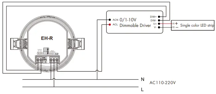 SuperLightingLED EH-R Ceiling Mounted PIR Sensor Dimmer and Switch - diagram1