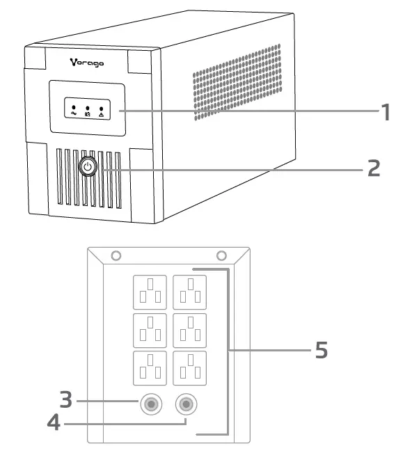 Vorago UPS-500 Backup Battery 6 Connectors-fig-1