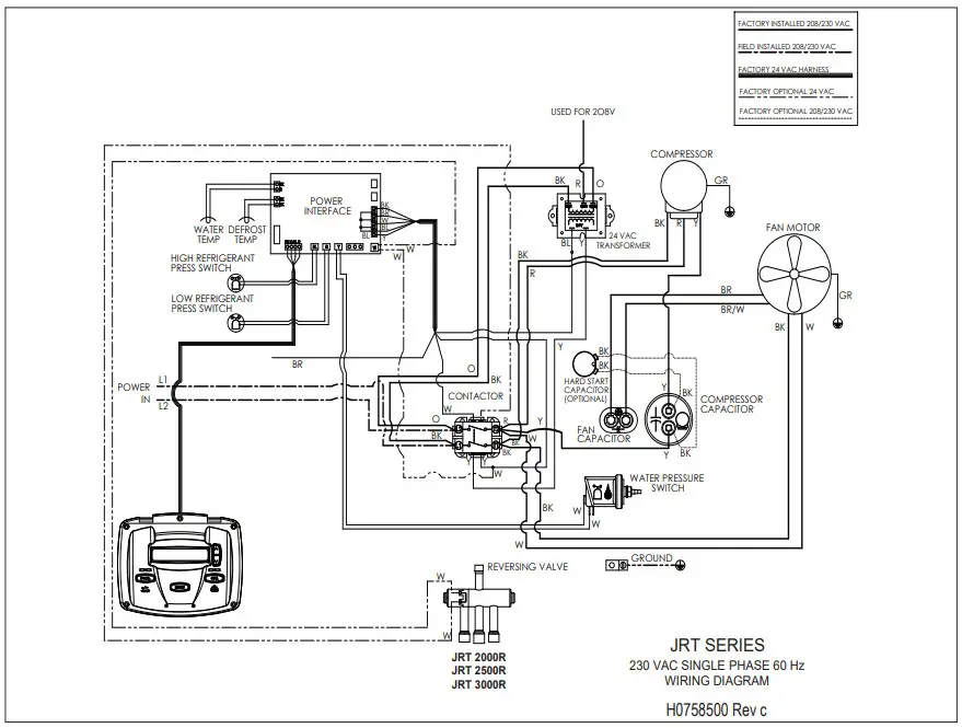 Jandy H0744700 VersaTemp JRT Series Heat Pump - Diogram