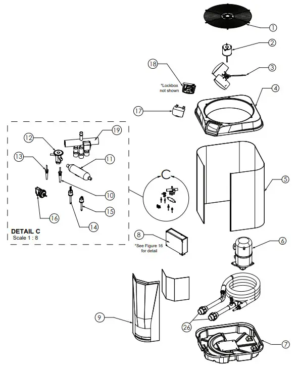 Jandy H0744700 VersaTemp JRT Series Heat Pump - Exploded View