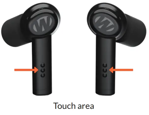 WALKERS DISRUPTER Sport Earbuds - Touch area