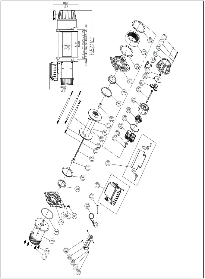 WARRIOR WINCHES T125S12 Electric Winch - WINCH ASSEMBLY DRAWING 2