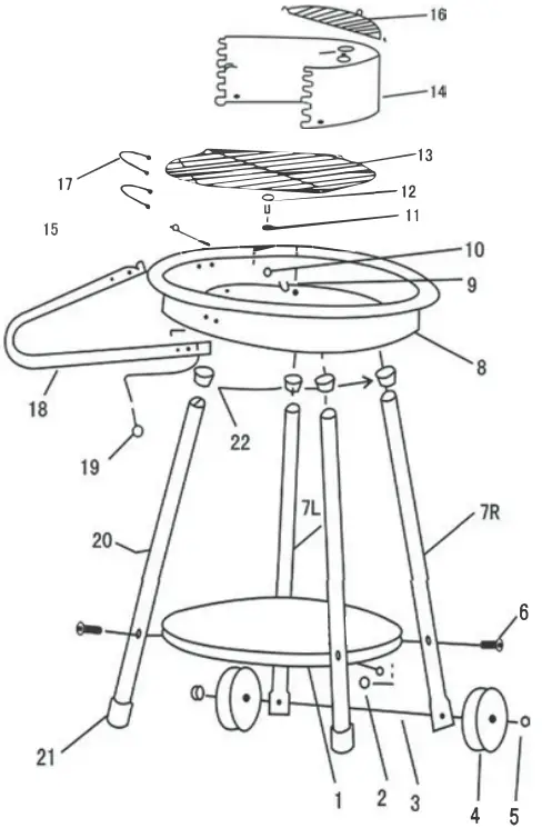 VAGGAN BQ-A18 BBQ Charcoal Barbecue with Lid-fig2