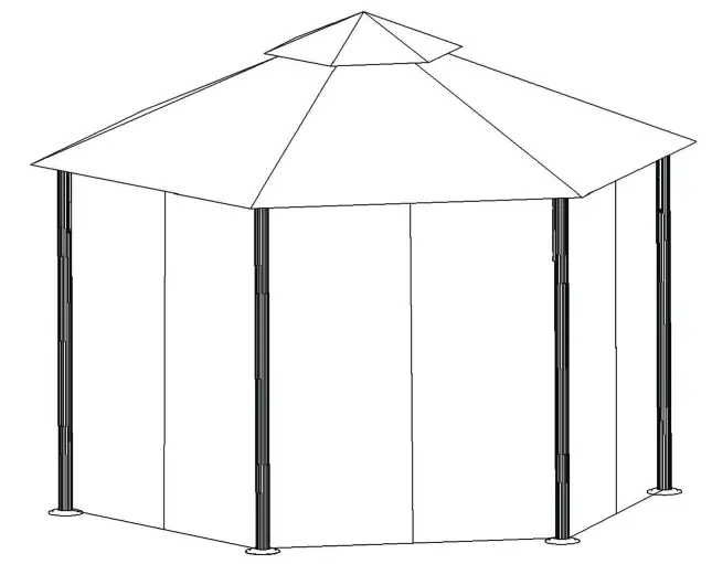 Outsunny 84C 209 2 Tier Gazebo with Curtains